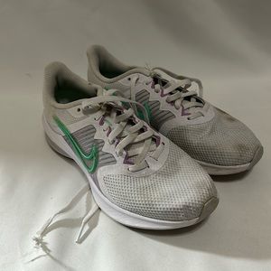 Nike Women’s Downshifter 11 (White, Green, Purple) Running Shoes